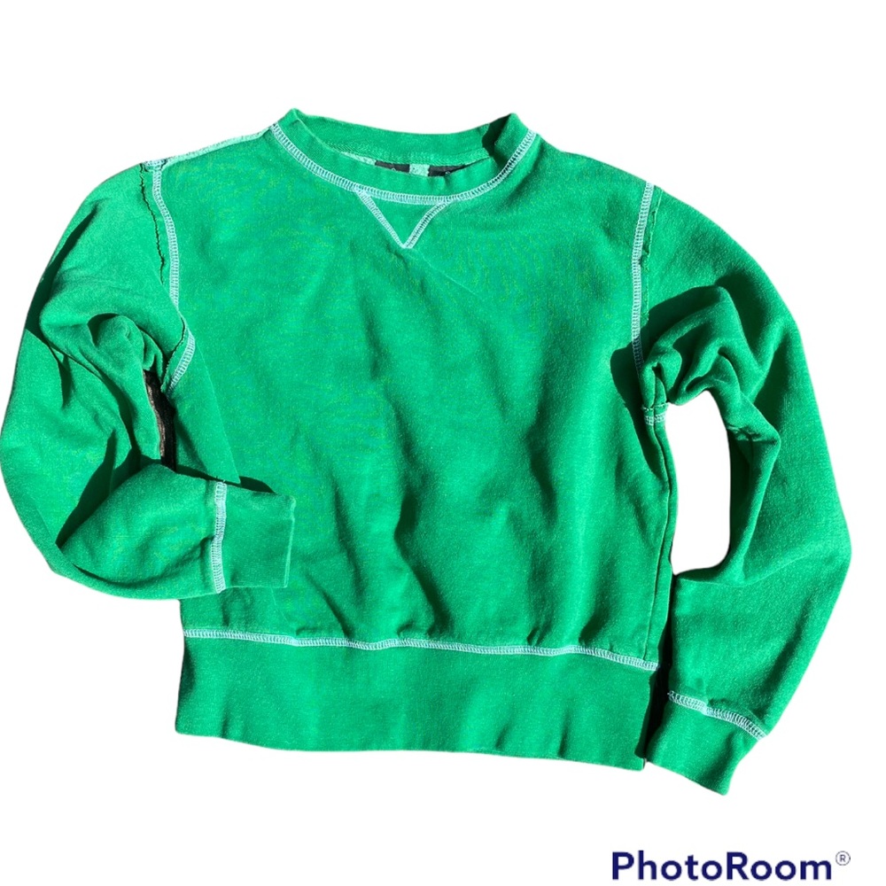 BOHO CHIC VINTAGE CROPPED SWEATSHIRT REVERSE STYLE STITCHING SUPER COZY - Picture 2 of 9